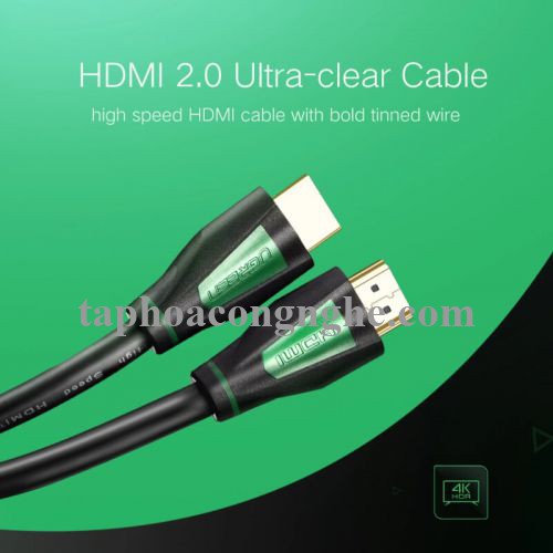 Ugreen 30197 15M màu Đen Cáp tín hiệu HDMI chuẩn 1.4 hỗ trợ phân giải 4K * 2K HD116 30030197